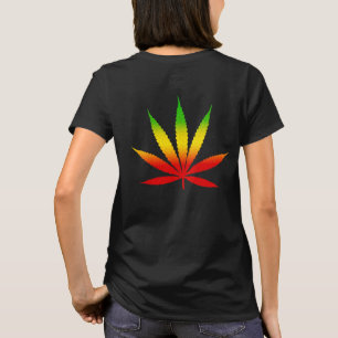 赤く黄色及び緑のラスタの葉ジャマイカのジャマイカ Tシャツ