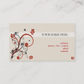 赤く黒いらせん状および花 名刺 (裏面)