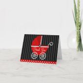 赤く黒いキャリッジ点は感謝していしています サンキューカード (正面)