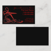 赤く黒いグリッターの渦巻の毛は名刺を切りました 名刺 (正面/裏面)