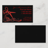 赤く黒いグリッターの渦巻の毛は名刺を切りました 名刺 (正面/裏面)