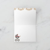 赤く黒いダマスク織の乳母車のシャワーは感謝していしています サンキューカード (内部)