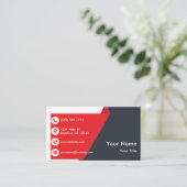 赤く黒いプロフェッショナル 名刺 (スタンド正面)