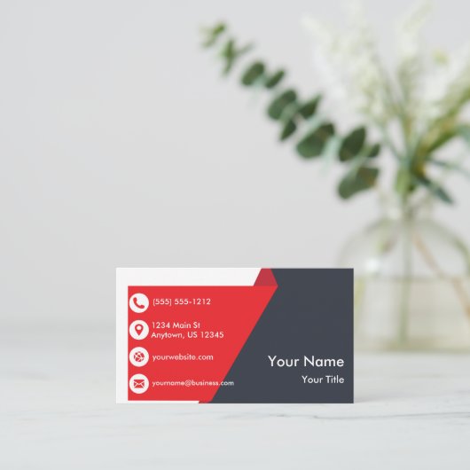 赤く黒いプロフェッショナル 名刺 (スタンド正面)