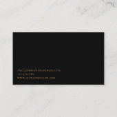 赤く黒い側面の花の黒い名刺の結婚式 名刺 (裏面)
