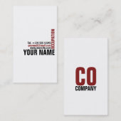 赤く黒い専門のスタイリッシュな名刺 名刺 (正面/裏面)