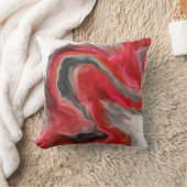 赤く黒い灰色の宝石の調子の流動芸術の渦巻 クッション (ブランケット)