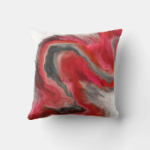 赤く黒い灰色の宝石の調子の流動芸術の渦巻 クッション (裏面)