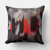 赤く黒い灰色の抽象芸術の絵を描くこと クッション (正面)