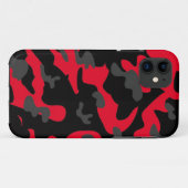 赤く黒い軍のカムフラージュの質感 Case-Mate iPhoneケース (裏面(横))