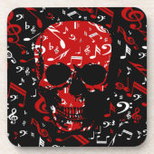 赤く黒い音符のスカル コースター (正面)