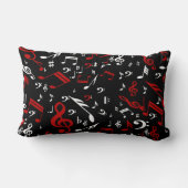 赤く黒い音符のスカル ランバークッション (裏面)