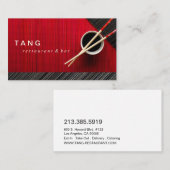 赤く黒く中国のなアジアレストランのシェフのケータリング 名刺 (正面/裏面)