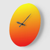 赤く、オレンジおよび黄色の水彩画の勾配 ラージ壁時計 (傾斜)