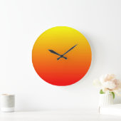 赤く、オレンジおよび黄色の水彩画の勾配 ラージ壁時計 (ホーム)