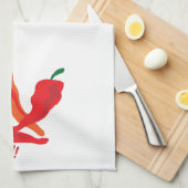 赤く!!!チリペッパー キッチンタオル (四つ折り)