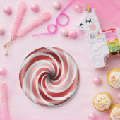 赤く、ピンクのペパーミントは紙皿7インチの渦巻きます ペーパープレート (パーティー)