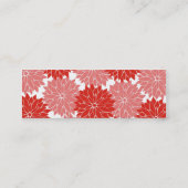 赤く、ピンクの花は花柄活気付きます スキニー名刺 (裏面)