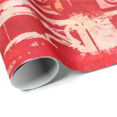 赤く、ピンクヴィンテージのダマスク織のパリのバレンタイン ラッピングペーパー (ロールコーナー)