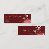 赤く、ピンク白い花 スキニー名刺 (正面/裏面)