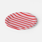 赤く、白いおよびピンクの厚いおよび薄く縞で飾ります ペーパープレート (アングル)