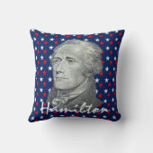 赤く、白いおよびブルースターのアレクサンダー・ハミルトン クッション (裏面)