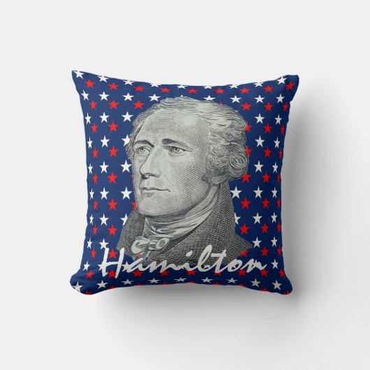 赤く、白いおよびブルースターのアレクサンダー・ハミルトン クッション (正面)