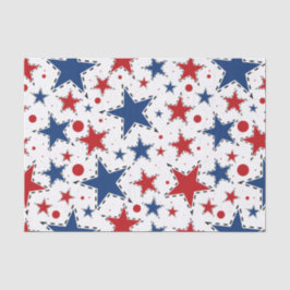 赤く、白いおよびブルースターのプリントパターン 薄葉紙