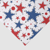 赤く、白いおよびブルースターのプリントパターン 薄葉紙 (詳細)