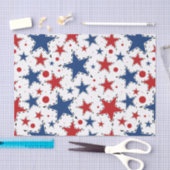 赤く、白いおよびブルースターのプリントパターン 薄葉紙 (クラフト)