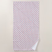 赤く、白いおよびブルースター愛国心が強いThunder_Cove ビーチタオル (正面)