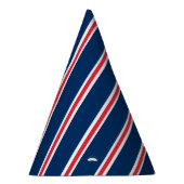 赤く、白いおよび青い縞が付いている帽子をパーティを楽しんで下さい パーティーハット (右)