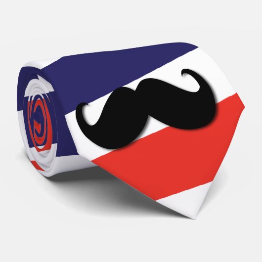 赤く、白いおよび青い縞が付いている髭 ネクタイ (ロール)