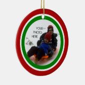 赤く、白い、および緑のクリスマス セラミックオーナメント (右)