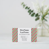 赤く、白および緑のストライプ 名刺 (スタンド正面)