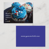 赤く、白くおよび青のカップケーキの名刺 名刺 (正面/裏面)