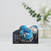 赤く、白くおよび青のカップケーキの名刺 名刺 (スタンド正面)