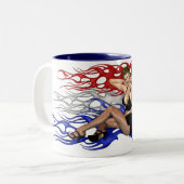 赤く、白くおよび青の栄光Pinのマグ ツートーンマグカップ (正面左)