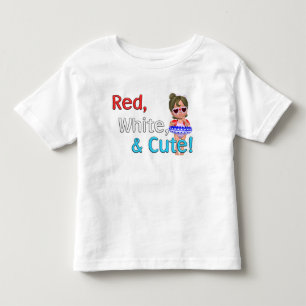 赤く、白く及びかわいい! トドラーTシャツ