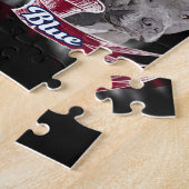 赤く、白く及び青のピットブル犬 ジグソーパズル (側面)