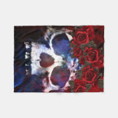 赤く、白く、および青のスカル フリースブランケット (正面(横))