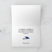 赤く、白く、および青の格子縞の卒業カード カード (内部)