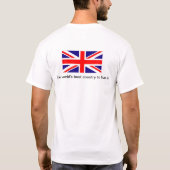 赤く、白く、及び青のイギリスの旗のTシャツはである何 Tシャツ (裏面)