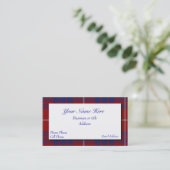 赤く、白く、及び青のスコットランドの格子縞の名刺 名刺 (スタンド正面)