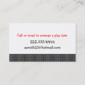 赤く、白く、及び黒い水玉模様のお母さんカード コーリングカード (裏面)