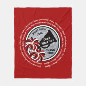 赤く、白く、黒くパーソナライズな応援のコーチのギフト フリースブランケット (正面)