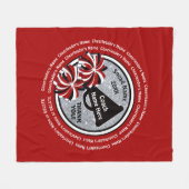 赤く、白く、黒くパーソナライズな応援のコーチのギフト フリースブランケット (正面(横))