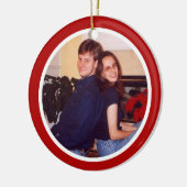 赤く、白両面 セラミックオーナメント (左)