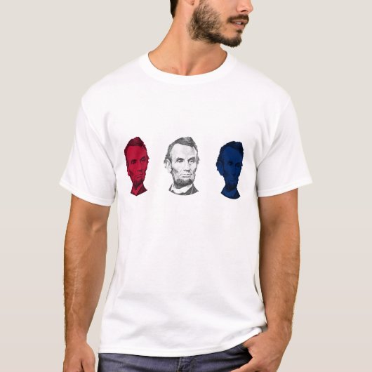 赤く、白人、および青のエイブラハム・リンカーン Tシャツ (正面)