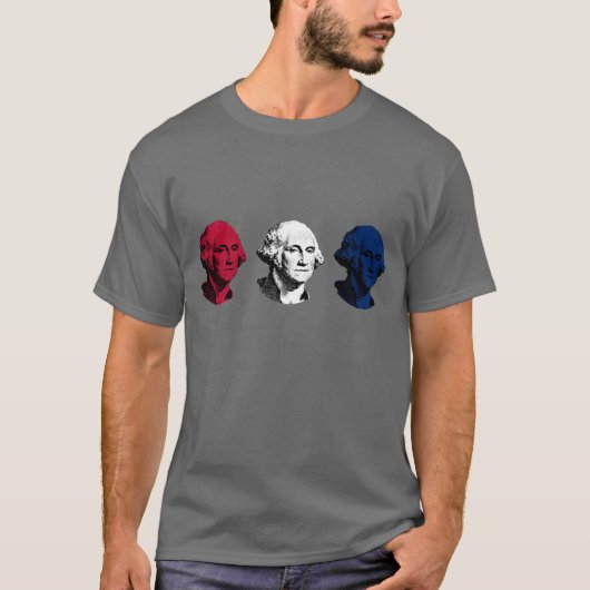 赤く、白人、および青のジョージ・ワシントン Tシャツ (正面)